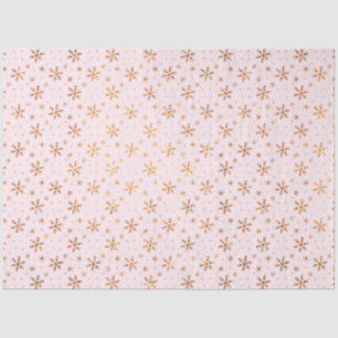 Pretty Gold Snowflakes Pink Christmas Tissue Paper