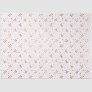 Pretty Gold Snowflakes Pink Christmas Tissue Paper