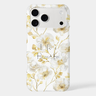 Pretty Gold White Flowers