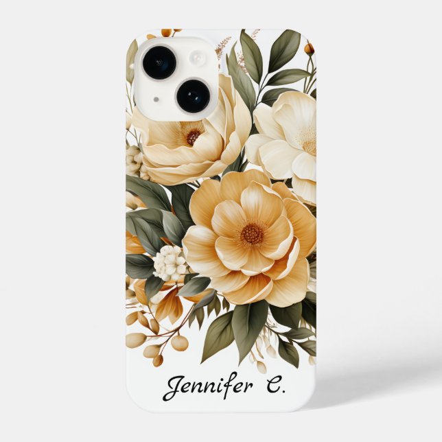 Pretty Gold Wildflowers iphone Case (Back)