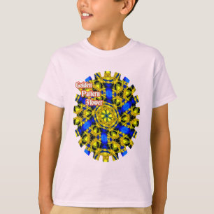 Pretty Golden Flowers Pattern T-Shirt