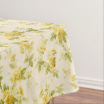 Pretty Golden Yellow Farmhouse Floral Tablecloth<br><div class="desc">Pretty farmhouse-style rustic seamless floral pattern featuring golden yellow blooms and buds on subtle ecru and white background.</div>
