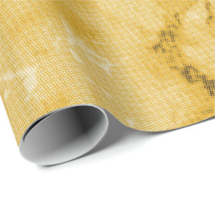 Pretty Golden Yellow Marble Texture Look Wrapping Paper
