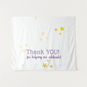 Pretty Golden Yellow Star Photo Overlay Thank You Tapestry