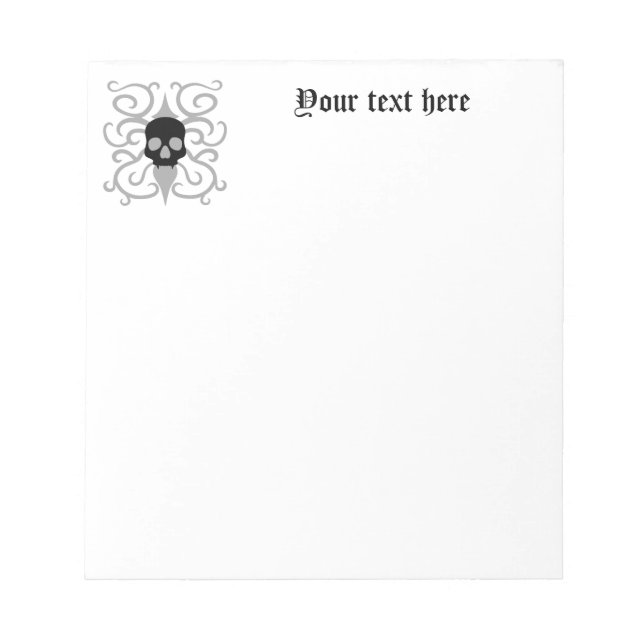 Pretty gothic skull notepad (Front)