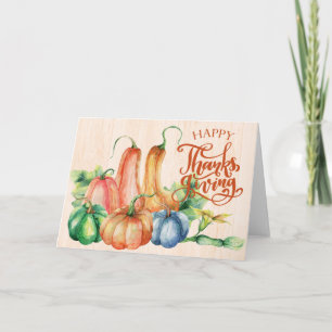 Pretty Gourds & Pumpkins Happy Thanksgiving Card