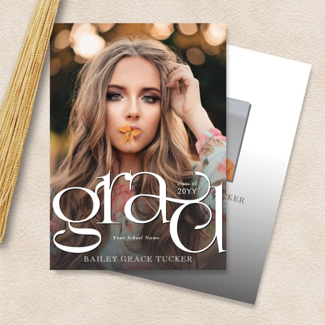 Pretty GRAD Overlay Class Year Graduation Announcement (Creator Uploaded)