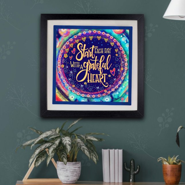 Pretty Grateful Heart Quote Inspirivity Poster (Creator Uploaded)