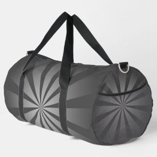 PRETTY GRAY & BLACK STARBURST PATTERN DUFFLE BAG