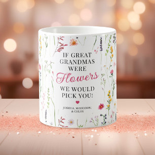 Pretty Great Grandma Wildflower Quote Coffee Mug