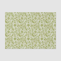 Pretty Green and White Floral Pattern