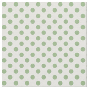 Pretty Green and White Polka Dots Violets Fabric