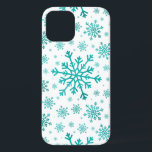 Pretty Green Christmas Snowflakes on Winter White iPhone 12 Pro Case<br><div class="desc">Mixed sized pretty pastel green snowflakes are scattered throughout this Christmas seasonal pattern. This cute festive design with a crisp winter white background is sure to please any age and perfect for anyone who likes soft and delicate xmas patterns.</div>