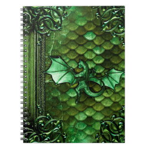 Pretty Green Dragon Scales Ancient Tome Magic Book