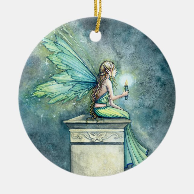 Pretty Green Fairy Ornament (Front)