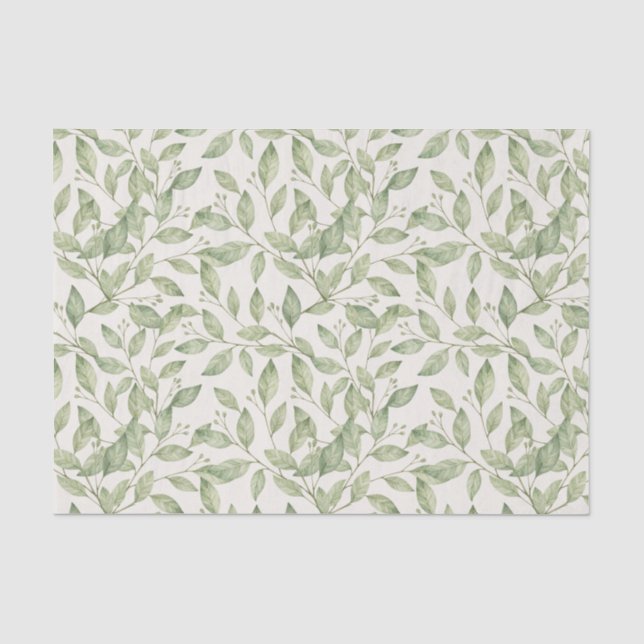 Pretty green foliage tissue paper (Front)