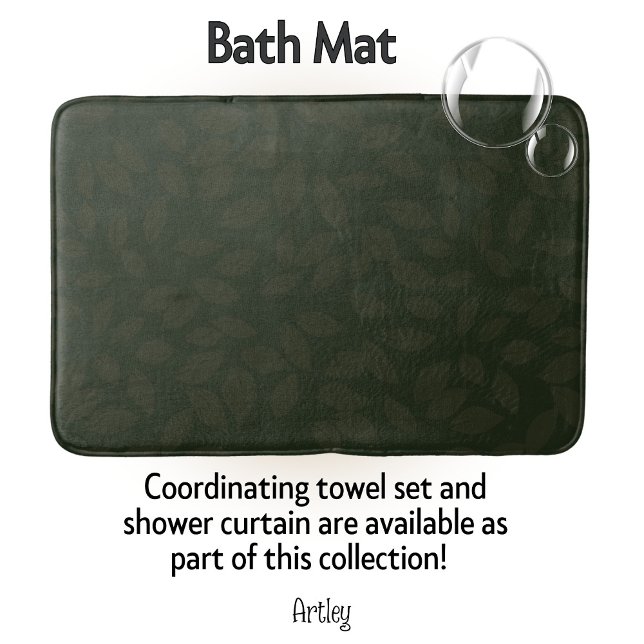Pretty green leafy bath mat (Creator Uploaded)