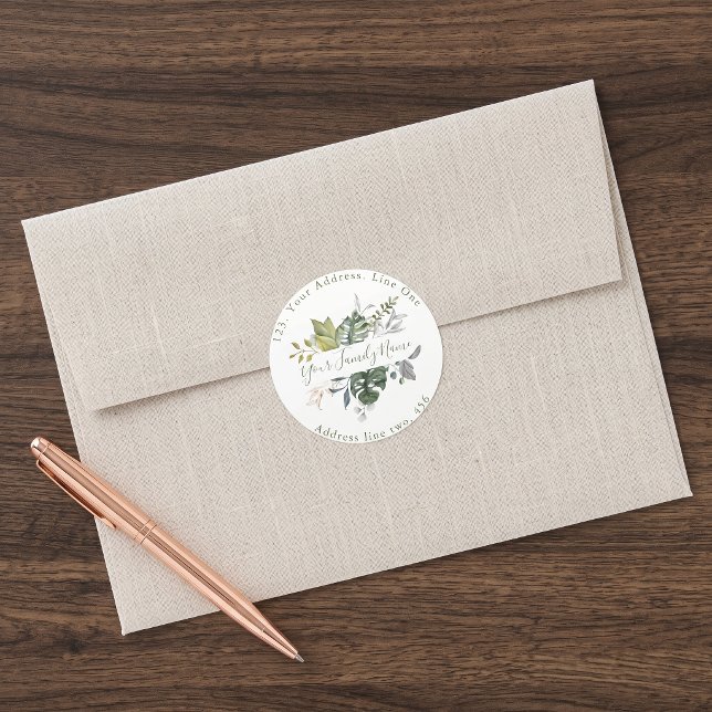 Pretty green leaves Return Address Envelope Seal (Pretty green leaves Return Address Envelope Seal)