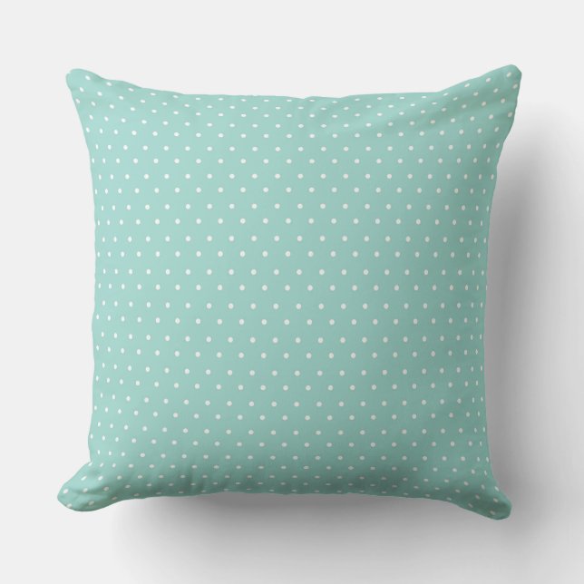 Pretty Green/Mint Reversible Polka Dot Pillow (Front)