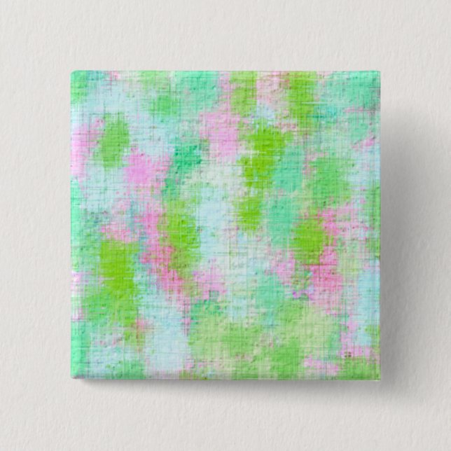 PRETTY GREEN MODERN  ABSTRACT   15 CM SQUARE BADGE (Front)