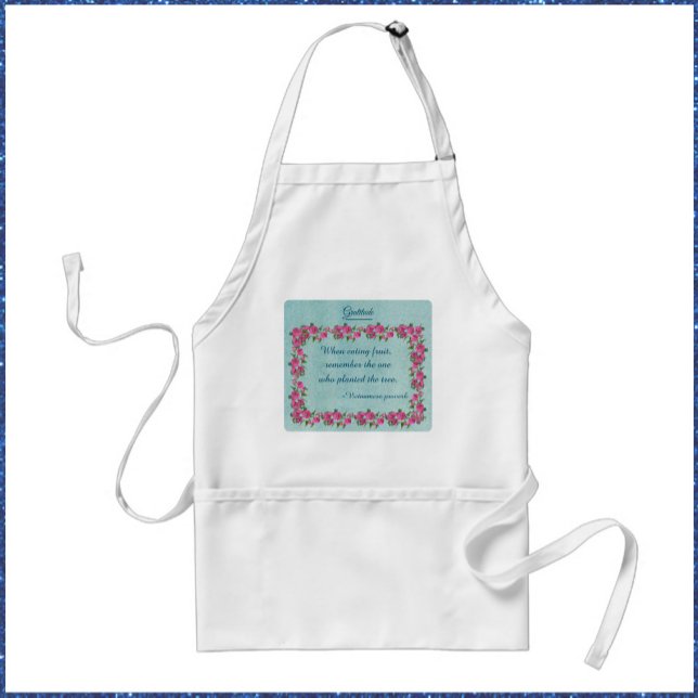Pretty Green & Pink Roses Gratitude Standard Apron (Creator Uploaded)
