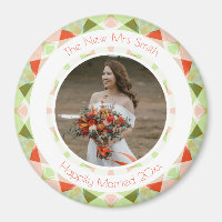 Pretty Green Red Wedding Keepsake Photo Gift