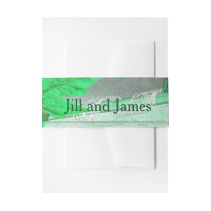 Pretty Green Wedding Invitation Belly Band
