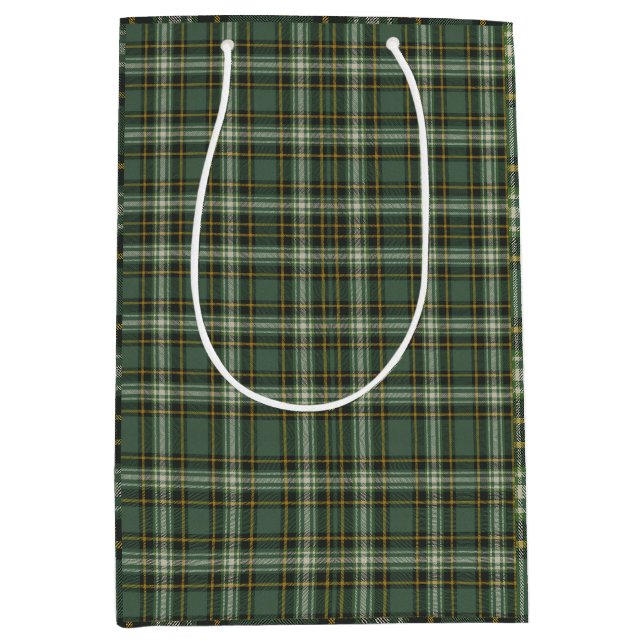 Pretty Green Yellow Plaid Design Medium Gift Bag (Front)