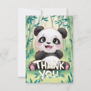 Pretty Greeting Panda  Thank You Card