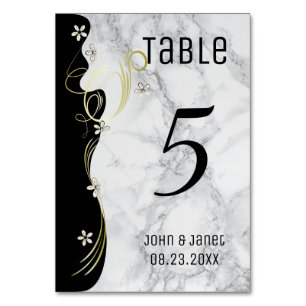 Pretty Grey Marble Stone Design - Table Number
