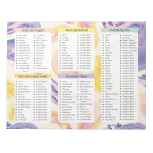 Pretty Grocery List Notepads, Custom Grocery List Notepad