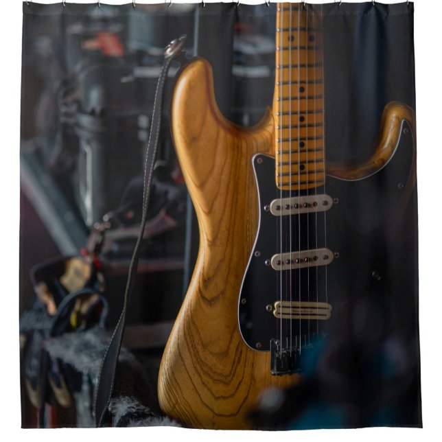 Pretty Guitar Shower Curtain (Front)