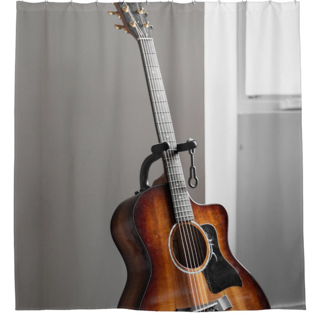Pretty Guitar Shower Curtain (Front)