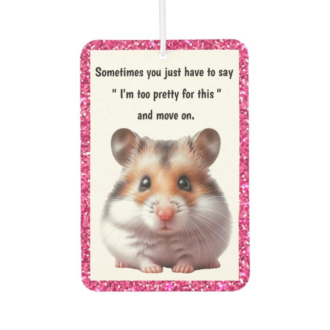 Pretty Hamster Car Air Freshener (Front)