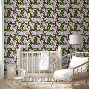 Pretty hand drawn flowers Modern elegant trendy Wallpaper