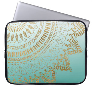 Pretty hand drawn tribal mandala elegant design laptop sleeve