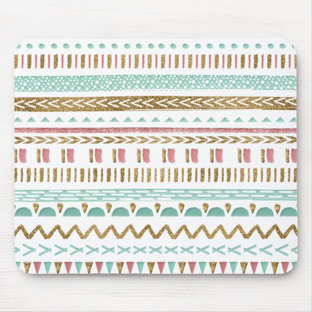 Pretty hand paint tribal Aztec geometric design Mouse Pad (Front)