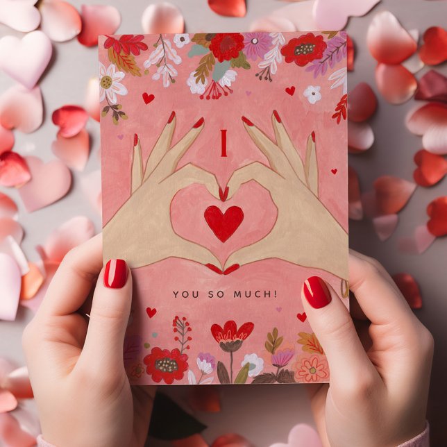 Pretty Hands in Love Sign Valentine Greeting card (Pretty Hands in Love Sign Valentine Greeting card)