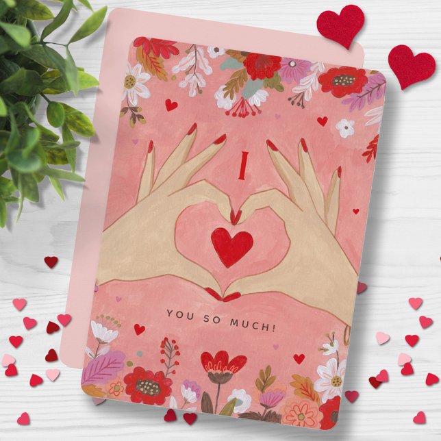 Pretty Hands in Love Sign Valentine Greeting card (Pretty Hands in Love Sign Valentine Greeting card)
