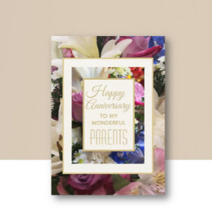 Pretty! Happy Anniversary to Parents greeting card