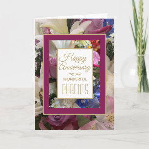 Pretty! Happy Anniversary to Parents greeting card