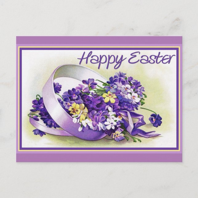 Pretty Happy  Easter Postcard (Front)