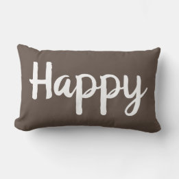 pretty HAPPY typography | Lumbar Pillow