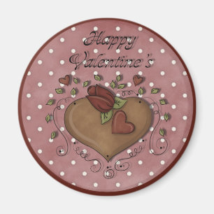 Pretty Happy Valentine's Day Heart Roses Magnet