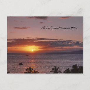 Pretty Hawaiian Sunset Landscape Aloha Hawaii Postcard