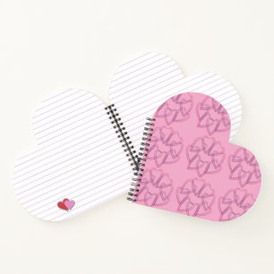 Pretty heart circle pattern notebook