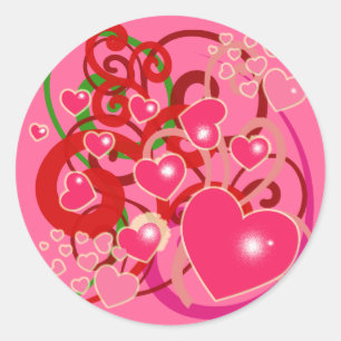 Pretty Hearts and Swirls Stickers