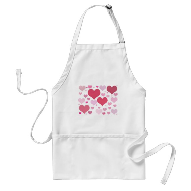 Pretty Hearts in Shades of Pink Standard Apron (Front)