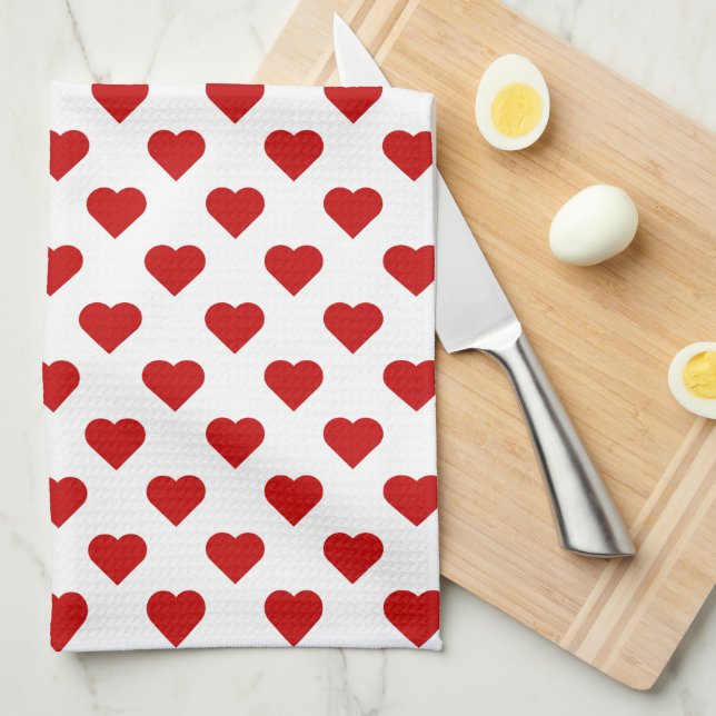 Pretty Hearts Tea Towel (Quarter Fold)