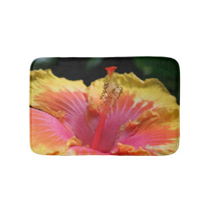 Pretty Hibiscus Flower Close Up Bath Mat